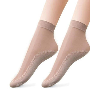 Chaussettes soyeuses en coton antidérapant ( 5 paires )