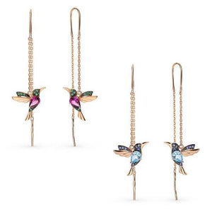 Boucles d'oreilles élégantes en strass Colibri pour femme