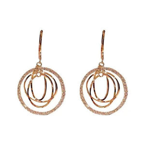 Boucles d'oreilles cercles géométriques multicouches