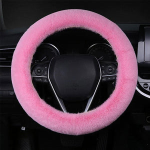 Housse de volant de voiture universelle en peluche