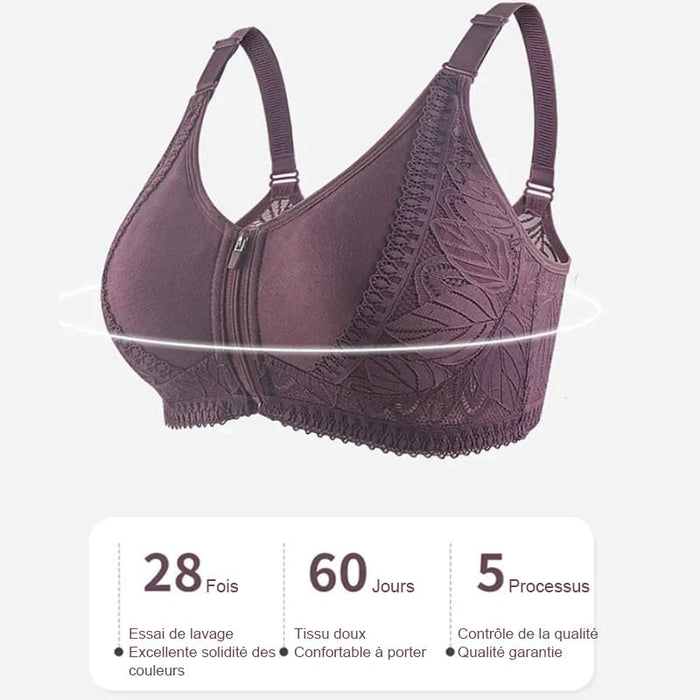 Soutien-gorge à fermeture éclair devant pour femmes