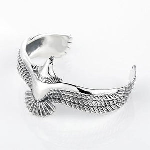 Bracelet manchette aigle en argent