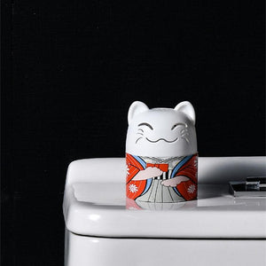 Nettoyant pour toilettes en forme de chat porte-bonheur