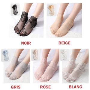 Chaussettes de dentelle à la mode pour femmes (3 paires)