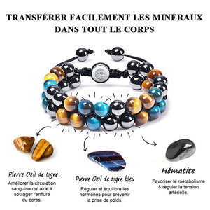 Bracelet triple pierre pour hommes femmes