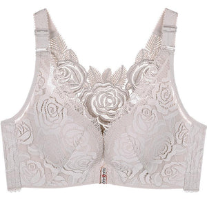 Boucle avant soutien-gorge brodé de roses