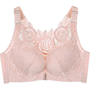 Boucle avant soutien-gorge brodé de roses