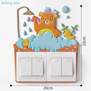 dessin animé chambre décor 3D mur Silicone