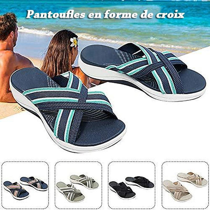 Sandales croisées extensibles dégradé